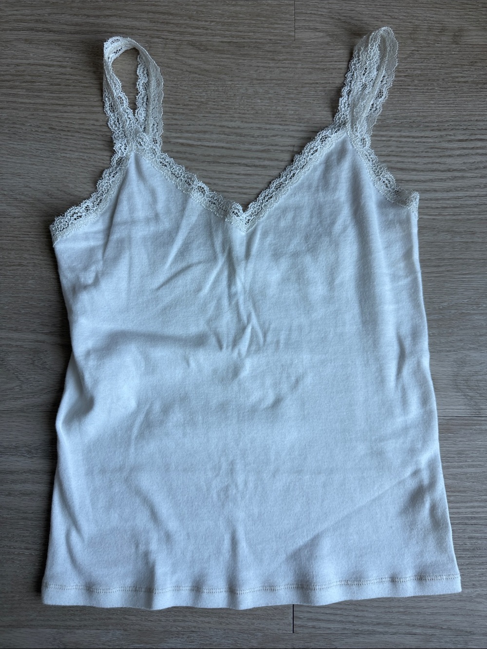 Brandy Melville White Lace-Trim Camisole